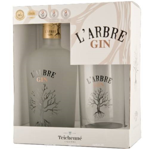 L'Arbre Gin i Gaveæske med glas