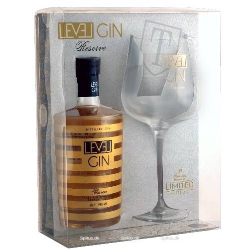 Level Premium Reserve Gin i Gaveæske med glas