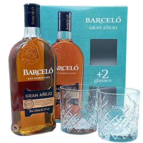 Barcelo Gran Anejo gaveæske med 2 glas
