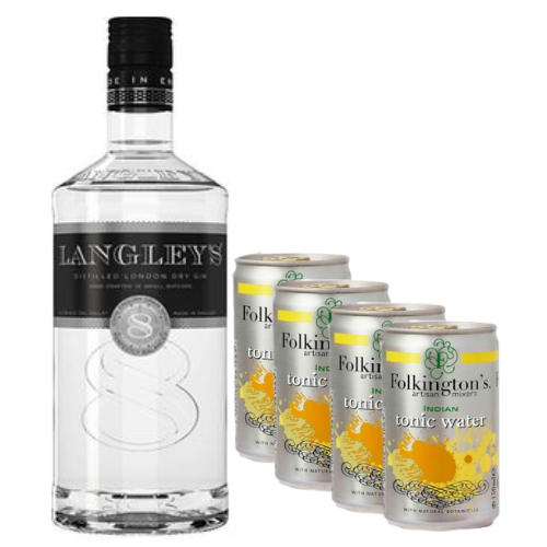 Langleys No 8 med 4 dåser Folkington's Indian Tonic