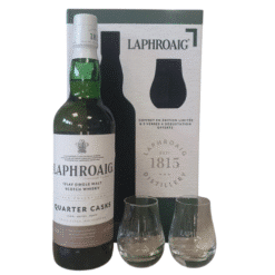 Laphroaig Quarter Cask Whisky, i gaveæske med glas