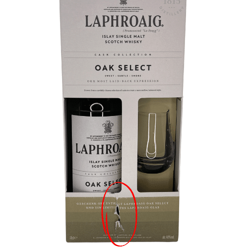 Laphroaig Oak Select whisky, gaveæske m/glas - Outlet - Billede 2