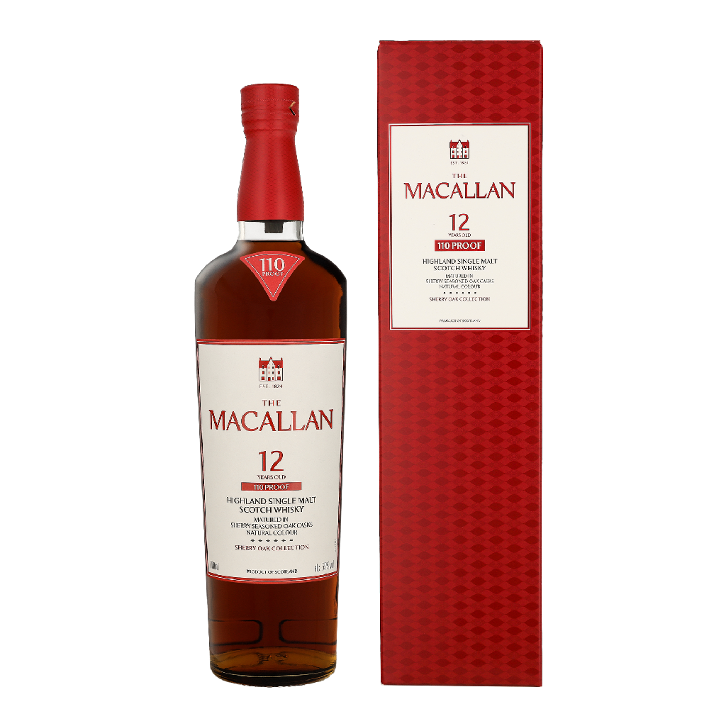 Macallan 12 år, 110 Proof Sherry Oak Collection Highland Single Malt Scotch Whisky 70 cl 55% (2026 Edition)