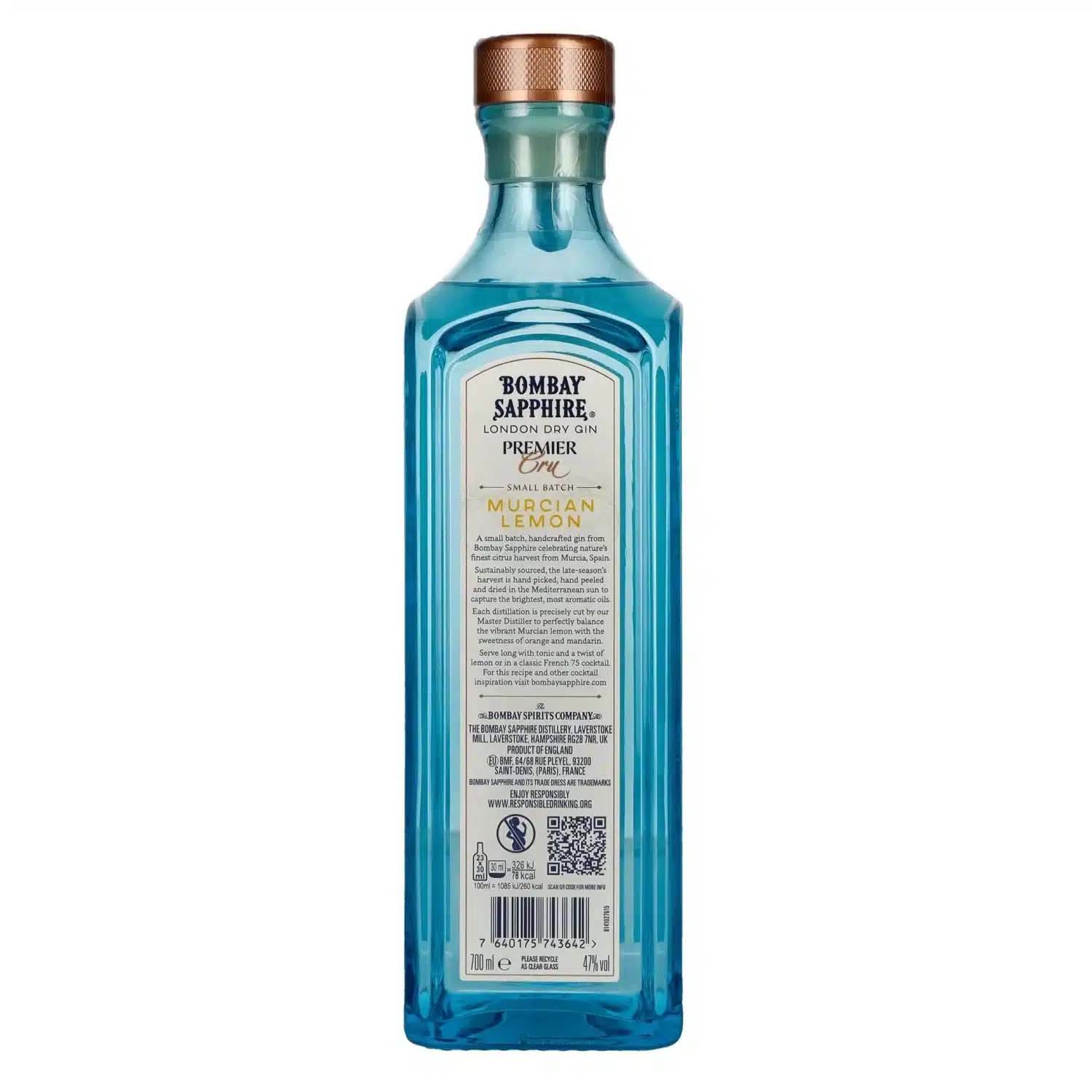 Bombay SAPPHIRE PREMIER Cru Murcian Lemon London Dry Gin - Billede 2