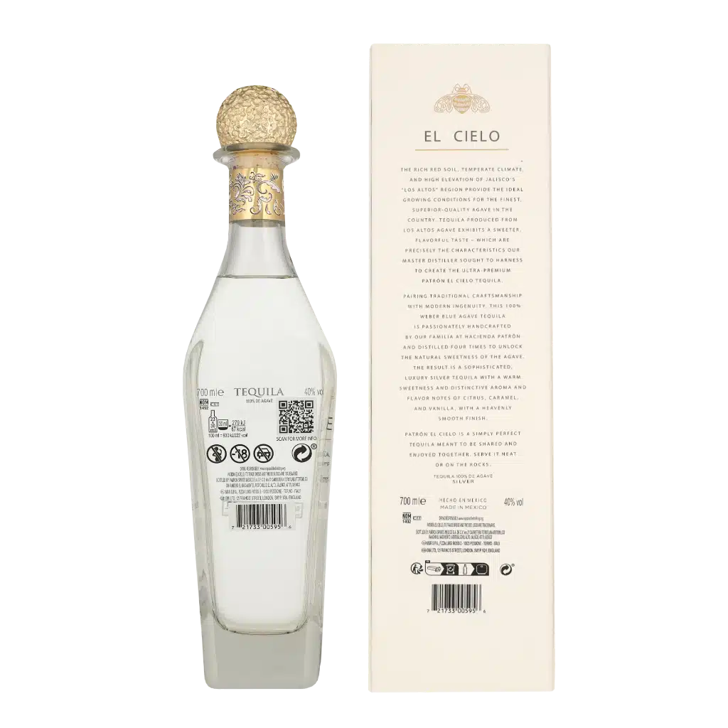 Patrón El Cielo Silver Tequila 100% de Agave - Billede 2